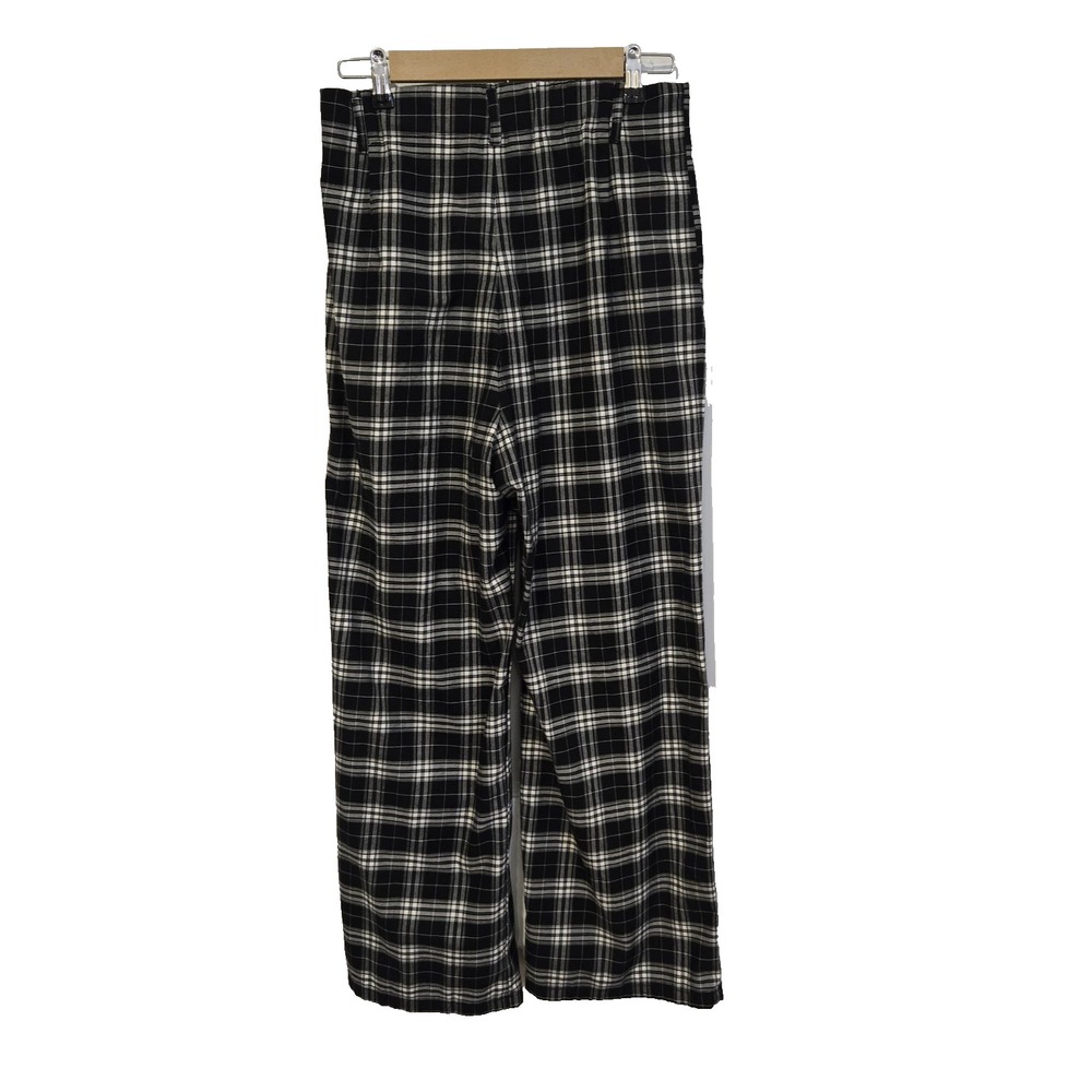 GU Women's Dress Pants Black White Plaid High Rise Straight Size 10 - Picture 4 of 10
